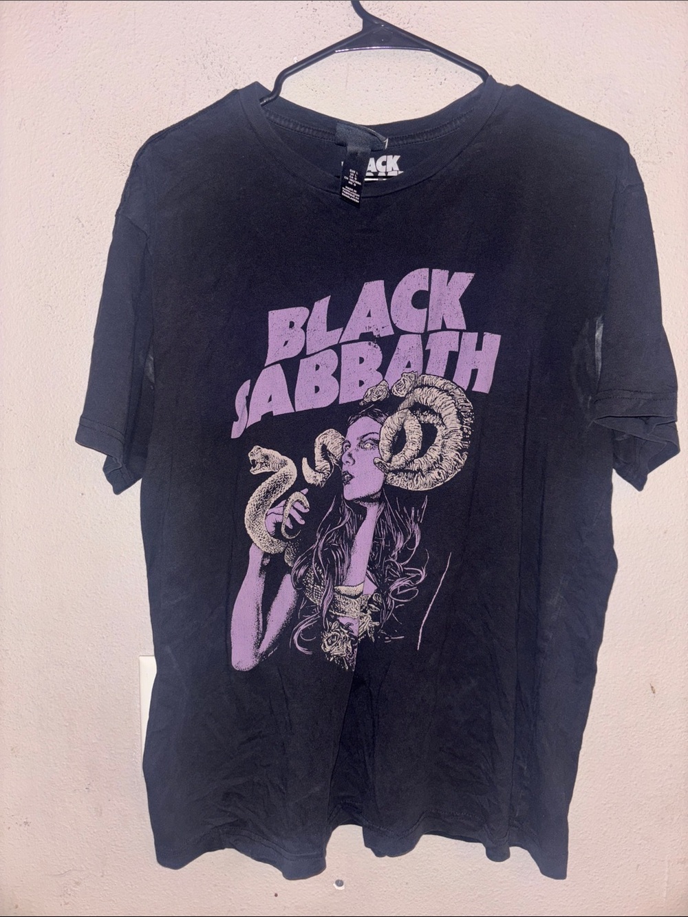 Black Sabbath Graphic Band Tee - Black with Purple Print